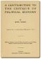 [Gutenberg 46423] • A Contribution to the Critique of Political Economy